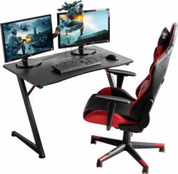 ACAZA Bureau - Game Bureau - Metalen Poten - Premium Gaming Tafel - 108x60x70cm - Zwart — thumbnail 1
