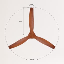 CREATE - Stille 40W plafondventilator met technische ABS bladen M (Ø132 cm) - Met Afstandsbediening - 6 Snelheden - Timer - Zwart - WIND CALM — thumbnail 2