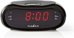 Nedis Wekkerradio - LED - AM / FM - Snoozefunctie - Slaaptimer - 2 Alarmen - Zwart — thumbnail 1