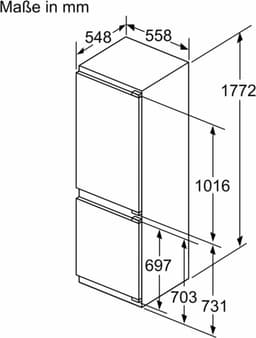 Siemens KI86NADD0 - iQ500 - Inbouw koelkast - koel-vriescombinatie - 177.2 cm x 55.8 cm - Vlakscharnier - softClose - noFrost: nooit meer je vriezer ontdooien - hyperFresh meer ruimte voor groente en fruit — thumbnail 3