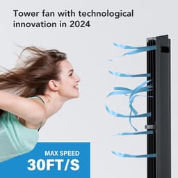 Equivera Torenventilator - Staande Ventilator met Afstandsbediening - Kolomventilator - Verschillende Snelheden - Timer - Ventilator Staand — thumbnail 4