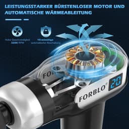 Massagepistool met 20 snelheden en 6 massagekoppen - Elektrisch massageapparaat voor nek en rug - Cadeau voor vrouwen en mannen — thumbnail 3