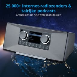 MEDION P85333 internetradio met DAB+ (wifi, FM, Spotify Connect, Amazon Music, DLNA, USB, hoofdtelefoonaansluiting, AUX, stereo line-out cinch, slaaptimer) grijs — thumbnail 2