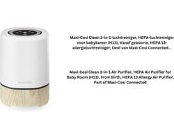 Clean 3-in-1-Luchtreiniger, Luchtreiniger HEPA voor Babykamer (H13), vanaf de Geboorte, Air Purifier Anti-Allergeen, Deel van Maxi-Cosi Connected Home, Compatibel met Alexa/Google Assistant