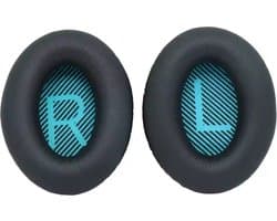 Set Oorkussens geschikt voor Bose Koptelefoon QuietComfort 35 - QC35II - QC35 - QC25 - QC15 - QC2 - Soundtrue - Zwart Blauw - KELERINO.