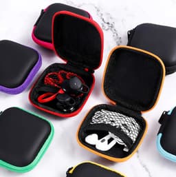 Oortjes Opberg Hoesje | Case | Etui | Organizer | Voor Het Opbergen Van Oordopjes En Laadkabels | Opbergen Van Sleutels | USB | GEEL — thumbnail 2