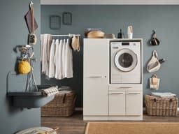 Laundry Wasmachine verhoger met lade en Linnenkast - Wasmachine ombouwkast - Wasmachine kast - Wit - Hoogte 162 cm - Wasmachine ombouw meubel — thumbnail 1