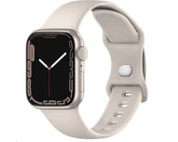 By Qubix - Geschikt voor Apple Watch bandje - Siliconen sportbandje - Sterrenlicht / starlight - Maat: M/L - Geschikt voor Apple Watch 38 mm / 40 mm / 41 mm / 42 mm - Smartwatch bandje - siliconen sport bandje - smartwatchbandje