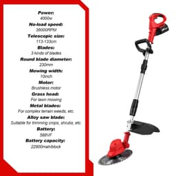 ONEVAN Kantenmaaier - Grastrimmer - Bosmaaier - Incl. 2 accu's en lader — thumbnail 5