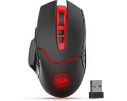 StayPowered Draadloze Gaming Muis - Verbeter Jouw Game-ervaring - 4000 DPI - 2,4 GHz Verbinding - 5 DPI Niveaus - 7 Macrotoetsen - Rode LED-verlichting - Pro Software - Compatibel met PC/Mac/Laptop - Zwart - Levering Sneller dan Aangegeven!