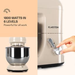 Klarstein keukenmachine, Knetmaschine met 5L kom, 1800W Profi keukenmachine met Knethaken en Schneebesen, Universal keukenmachine met 6 standen, Teigmaschine zum roeren, Kneten en Aufschlagen - Keukenmachine,2L - voor Keuken - Garde - RVS — thumbnail 5