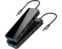 eSTUFF GLB235470 laptop dock & poortreplicator Zwart