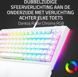 Razer BlackWidow V4 75% - Mechanisch Gaming Toetsenbord - Orange Switch - RGB - Qwerty - Wit — thumbnail 2