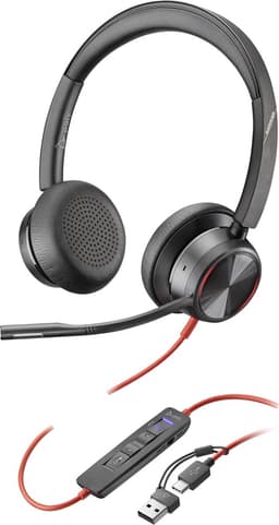 HP Poly Blackwire C8225-M – On-ear headset – Kabel – Stereo – Zwart – Noise Cancelling – Volumeregeling – Microfoon uitscha — thumbnail 1