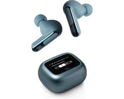 JBL Live Beam 3 - Draadloze Noise Cancelling Oordopjes - Oortjes Draadloos - Bluetooth - Stick Design - Smart Charging Case met Display - 48 uur batterij - Blauw