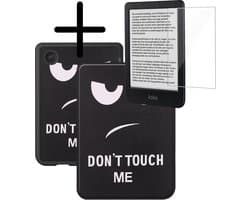 Hoes Geschikt voor Kobo Clara BW Hoesje Bookcase Cover Hoes Met Screenprotector - Hoesje Geschikt voor Kobo Clara BW Hoes Cover Case - Don't Touch Me