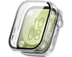 Strap-it hard case hoesje met screen protector geschikt voor Huawei Watch Fit 3 (transparant) – stevige beschermcase met geïntegreerde glasplaat – optimale bescherming tegen krassen en stoten voor je smartwatch