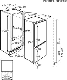AEG TS5S161ES | inbouw koelvriescombinatie | 158 cm | Lowfrost | Sleepdeur — thumbnail 5