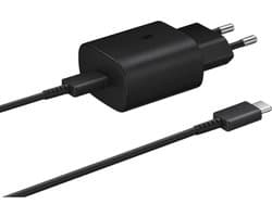 Samsung - Fast Charge 25W Power Adapter - 220V Lader - incl. USB-C naar USB-C Kabel - Zwart