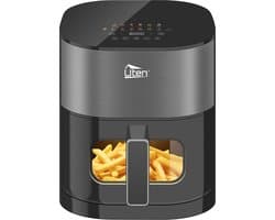 Uten Airfryer XXL 200E - Dual Blaze Technologie - Hetelucht friteuse - 5.5 liter - 14 programma's - 40ºC tot 200ºC - PFAS vrij - 2000W - Grijs