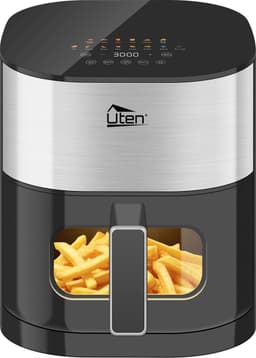 Uten Airfryer XXL 200E - Dual Blaze Technologie - Hetelucht friteuse - 5.5 liter - 14 programma's - 40ºC tot 200ºC - PFAS vrij - 2000W - Zilver — thumbnail 1