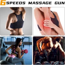 Massagegeweer, Massagepistool Deep Tissue Elektrische Handheld Percussie Spiermassager Massage Gun 6 Snelheden & 4 Massagekoppen voor Spieren Relief — thumbnail 5