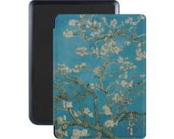 Lunso - Geschikt voor Kobo Nia hoes (6 inch) - Vegan Saffiano Leren sleep cover - Van Gogh Amandelbloesem