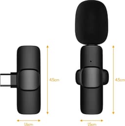 Set van 2 - Draadloze lavalier microfoon - USB-C - Plug & Play reversclip -On Mini Microfoon voor Youtube Facebook Live Stream TikTok Vlog Zoom Video-opname - Ruisonderdrukking / Geen APP & Bluetooth nodig — thumbnail 3