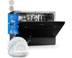 Klarstein Mini Vaatwasser voor 8 Couvert, Stille Kleine UV-vaatwasser met 6 Programma’s, Kleine Tafelvaatwasser voor Thuis, Kantoor en Camping, Mini Vaatwasser met Wateraansluiting