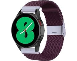 By Qubix - Geschikt voor Garmin bandje - Geschikt voor Garmin Forerunner 55 / 165 / 245 / 570 (42mm) / 645 - Braided nylon bandje - Donkerpaars - Smartwatch bandje 20mm