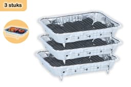 Wegwerpbarbecue 3 stuks – Instant BBQ met 600g Houtskool – Gebruiksklaar voor Camping, Vakantie en Picknick — thumbnail 1