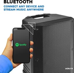 Speaker met Bluetooth - Vonyx VSA500 - 800 Watt - Partybox - 2 draadloze mics - Portable - MP3 - USB - SD — thumbnail 4