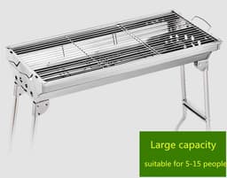 Barbecue En Frituren Dual-Purpose Barbecuegrill | Draagbare Houtskoolgrill Voor Buiten | Geschikt Voor 5-10 Personen Wandelen Picknick Kamperen Barbecuefeest — thumbnail 5
