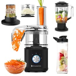 KitchenBrothers Foodprocessor - 5 in 1 Multifunctioneel Model - Hakmolen - Groentesnijder - BPA Vrij - 0,5L - Keukenmachine - Uiensnijder - Zwart — thumbnail 1