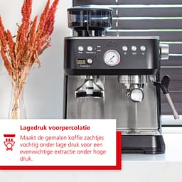 Solis Grind & Infuse Perfetta 1019 - Pistonmachine - Espressomachine met Koffiemolen - Inclusief Coffee Knock Box en Tamping Mat - Zilver — thumbnail 4