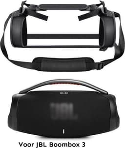 Lovnix - Draagriem JBL Boombox 3 Speaker met Kabel Opbergtas - Schouderband - Bluetooth Luidspreker - Open Case - Draagbare Schouderriem - Reistas - Opbergtasaccessoires - Zwart — thumbnail 4
