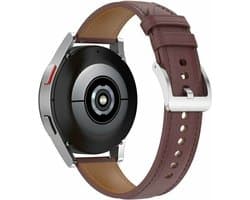 By Qubix - Geschikt voor Garmin bandje - Geschikt voor Garmin Venu 2 / Garmin Venu 3 - Luxe leren bandje - Donkerbruin - Smartwatch bandje 22mm