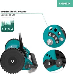 VONROC Kooimaaier – handgrasmaaier - 400mm - 4 instelbare maaihoogtes (15-25-31-35mm) incl. muurbeugel en opvangzak — thumbnail 5