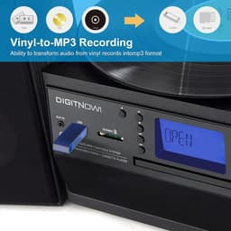 Bluetooth Platenspeler met CD & Cassette – Vinyl naar MP3 – USB & SD – AM/FM Radio – Afneembare Stereo Luidsprekers — thumbnail 2