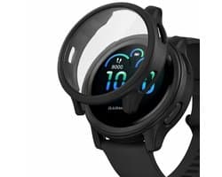 Screenprotector en Hoesje geschikt voor Garmin Vivoactive 6 - 360 Graden Volledige Bescherming - Beschermglas Hoes Screen Protector Glas - Transparant