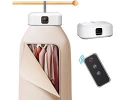 Droger - Draagbare droger - Opvouwbare droger - Met afstandsbediening - Met droogtas - Mini-wasmachine - Elektrische droger - Geschikt voor reizen, camper, thuis, appartement - 29×22×20 cm - Wit