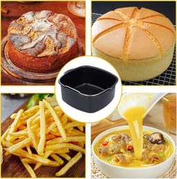 Bakpan voor Air Fryer - Vierkante Cake Pan Accessoires - Non-Stick Backing Cake Vat - Met Handvat - Brood Cake Mand - Bakken Tin Accessoires - Snelkookpan - 18 cm, Oven. — thumbnail 2