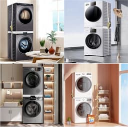 Universele Stapelset Wasmachine en Droger: Verstelbaar Frame met Anti-Vibratie Pads — thumbnail 5