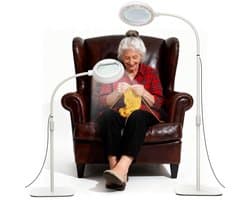 Ibenzoa® Grote vloerlamp met vergrootglas en verstelbare LED-verlichting voor hobby's