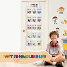 Hoofdtelefoon Organizer 15 Vakken PVC Doorzichtig Ophangsysteem — thumbnail 3