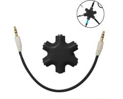 Gigicial 3,5 mm audiosplitter - hoofdtelefoonsplitteradapter - hoge geleidbaarheid en hoge afscherming - 1 stuk - zwart