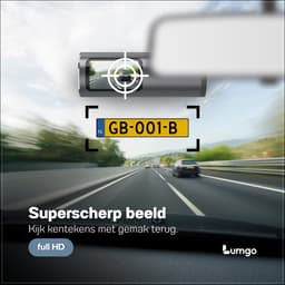 Lumgo Dashcam Voor Auto – Full HD – 150° Groothoeklens – 64GB SD Kaart Inbegrepen – Nachtzicht – App (Wi-Fi) – G-Sensor – Compact Design — thumbnail 2