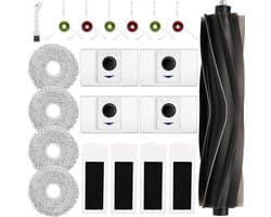 20-delige accessoireset Geschikt voor Ecovacs Deebot T20 Omni / T20e Omni robotstofzuiger: 1 rubberen hoofdborstel, 4 stofzakken, 4 dweilpads, 4 filters, 6 zijborstels, 1 reinigingsborstel