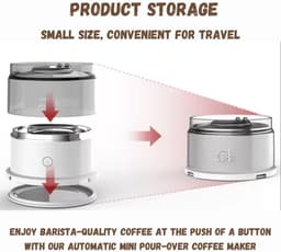 Koffiemachine - Automatisch zetten en druppelen - anti-verbranding - automatische drukontlasting - Werkt op batterijen -mini en draagbaar - 10*10*10,15 cm -geeft een handgemaakte uitstraling - geschikt voor gebruik op kantoor, buiten en op de camping — thumbnail 4