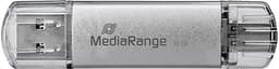 MediaRange USB Stick 64GB | Combo USB 3.2 Gen 1 met USB-A en USB Type-C | Zilver — thumbnail 1